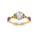 Load image into Gallery viewer, entwined-celtic-oval-shaped-love-knot-purple-topaz-engagement-ring-in-yellow-gold-FD9306OVRGVITO-NL-YG
