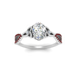 Load image into Gallery viewer, entwined-celtic-oval-shaped-love-knot-ruby-engagement-ring-in-white-gold-FD9306OVRGRUDR-NL-WG
