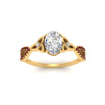 Load image into Gallery viewer, entwined-celtic-oval-shaped-love-knot-ruby-engagement-ring-in-yellow-gold-FD9306OVRGRUDR-NL-YG
