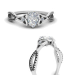 Load image into Gallery viewer, entwined-celtic-pear-shaped-love-knot-black-diamond-engagement-ring-in-white-gold-FD9306PERGBLACK-NL-WG
