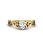 Load image into Gallery viewer, entwined-celtic-pear-shaped-love-knot-black-diamond-engagement-ring-in-yellow-gold-FD9306PERGBLACK-NL-YG
