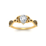 Load image into Gallery viewer, entwined-celtic-pear-shaped-love-knot-black-diamond-engagement-ring-in-yellow-gold-FD9306PERGBLACK-NL-YG
