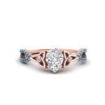 Load image into Gallery viewer, entwined-celtic-pear-shaped-love-knot-blue-topaz-engagement-ring-in-rose-gold-FD9306PERGICBLTO-NL-RG
