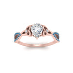 Load image into Gallery viewer, entwined-celtic-pear-shaped-love-knot-blue-topaz-engagement-ring-in-rose-gold-FD9306PERGICBLTO-NL-RG

