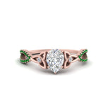 Load image into Gallery viewer, entwined-celtic-pear-shaped-love-knot-emerald-engagement-ring-in-rose-gold-FD9306PERGEMGR-NL-RG
