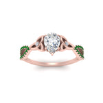 Load image into Gallery viewer, entwined-celtic-pear-shaped-love-knot-emerald-engagement-ring-in-rose-gold-FD9306PERGEMGR-NL-RG
