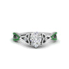Load image into Gallery viewer, entwined-celtic-pear-shaped-love-knot-emerald-engagement-ring-in-white-gold-FD9306PERGEMGR-NL-WG