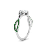 Load image into Gallery viewer, entwined-celtic-pear-shaped-love-knot-emerald-engagement-ring-in-white-gold-FD9306PERGEMGR-NL-WG
