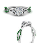Load image into Gallery viewer, entwined-celtic-pear-shaped-love-knot-emerald-engagement-ring-in-white-gold-FD9306PERGEMGR-NL-WG
