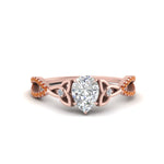 Load image into Gallery viewer, entwined-celtic-pear-shaped-love-knot-orange-sapphire-engagement-ring-in-rose-gold-FD9306PERGSAOR-NL-RG
