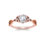 Load image into Gallery viewer, entwined-celtic-pear-shaped-love-knot-orange-sapphire-engagement-ring-in-rose-gold-FD9306PERGSAOR-NL-RG
