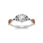 Load image into Gallery viewer, entwined-celtic-pear-shaped-love-knot-orange-sapphire-engagement-ring-in-white-gold-FD9306PERGSAOR-NL-WG
