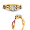 Load image into Gallery viewer, entwined-celtic-pear-shaped-love-knot-pink-sapphire-engagement-ring-in-yellow-gold-FD9306PERGSADRPI-NL-YG