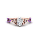 Load image into Gallery viewer, entwined-celtic-pear-shaped-love-knot-purple-topaz-engagement-ring-in-rose-gold-FD9306PERGVITO-NL-RG
