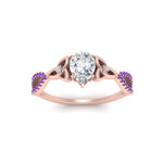 Load image into Gallery viewer, entwined-celtic-pear-shaped-love-knot-purple-topaz-engagement-ring-in-rose-gold-FD9306PERGVITO-NL-RG
