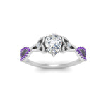 Load image into Gallery viewer, entwined-celtic-pear-shaped-love-knot-purple-topaz-engagement-ring-in-white-gold-FD9306PERGVITO-NL-WG
