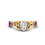Load image into Gallery viewer, entwined-celtic-pear-shaped-love-knot-purple-topaz-engagement-ring-in-yellow-gold-FD9306PERGVITO-NL-YG
