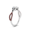 Load image into Gallery viewer, entwined-celtic-pear-shaped-love-knot-ruby-engagement-ring-in-white-gold-FD9306PERGRUDR-NL-WG