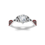Load image into Gallery viewer, entwined-celtic-pear-shaped-love-knot-ruby-engagement-ring-in-white-gold-FD9306PERGRUDR-NL-WG

