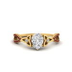 Load image into Gallery viewer, entwined-celtic-pear-shaped-love-knot-ruby-engagement-ring-in-yellow-gold-FD9306PERGRUDR-NL-YG
