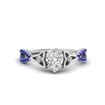Load image into Gallery viewer, entwined-celtic-pear-shaped-love-knot-sapphire-engagement-ring-in-white-gold-FD9306PERGSABL-NL-WG
