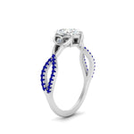 Load image into Gallery viewer, entwined-celtic-pear-shaped-love-knot-sapphire-engagement-ring-in-white-gold-FD9306PERGSABL-NL-WG
