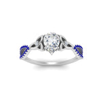 Load image into Gallery viewer, entwined-celtic-pear-shaped-love-knot-sapphire-engagement-ring-in-white-gold-FD9306PERGSABL-NL-WG
