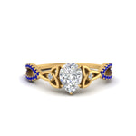 Load image into Gallery viewer, entwined-celtic-pear-shaped-love-knot-sapphire-engagement-ring-in-yellow-gold-FD9306PERGSABL-NL-YG
