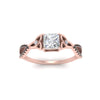 Load image into Gallery viewer, entwined-celtic-princess-cut-love-knot-black-diamond-engagement-ring-in-rose-gold-FD9306PRRGBLACK-NL-RG