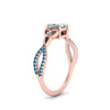 Load image into Gallery viewer, entwined-celtic-princess-cut-love-knot-blue-topaz-engagement-ring-in-rose-gold-FD9306PRRGICBLTO-NL-RG