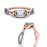 Load image into Gallery viewer, entwined-celtic-princess-cut-love-knot-blue-topaz-engagement-ring-in-rose-gold-FD9306PRRGICBLTO-NL-RG
