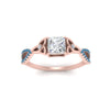 Load image into Gallery viewer, entwined-celtic-princess-cut-love-knot-blue-topaz-engagement-ring-in-rose-gold-FD9306PRRGICBLTO-NL-RG