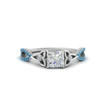 Load image into Gallery viewer, entwined-celtic-princess-cut-love-knot-blue-topaz-engagement-ring-in-white-gold-FD9306PRRGICBLTO-NL-WG
