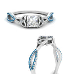 Load image into Gallery viewer, entwined-celtic-princess-cut-love-knot-blue-topaz-engagement-ring-in-white-gold-FD9306PRRGICBLTO-NL-WG
