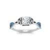 Load image into Gallery viewer, entwined-celtic-princess-cut-love-knot-blue-topaz-engagement-ring-in-white-gold-FD9306PRRGICBLTO-NL-WG