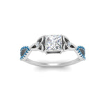 Load image into Gallery viewer, entwined-celtic-princess-cut-love-knot-blue-topaz-engagement-ring-in-white-gold-FD9306PRRGICBLTO-NL-WG
