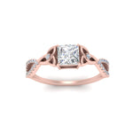 Load image into Gallery viewer, entwined-celtic-princess-cut-love-knot-diamond-engagement-ring-in-rose-gold-FD9306PRR-NL-RG
