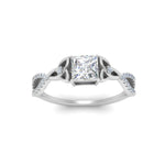 Load image into Gallery viewer, entwined-celtic-princess-cut-love-knot-diamond-engagement-ring-in-white-gold-FD9306PRR-NL-WG
