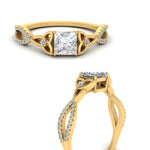 Load image into Gallery viewer, entwined-celtic-princess-cut-love-knot-diamond-engagement-ring-in-yellow-gold-FD9306PRR-NL-YG
