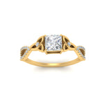 Load image into Gallery viewer, entwined-celtic-princess-cut-love-knot-diamond-engagement-ring-in-yellow-gold-FD9306PRR-NL-YG
