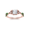 Load image into Gallery viewer, entwined-celtic-princess-cut-love-knot-emerald-engagement-ring-in-rose-gold-FD9306PRRGEMGR-NL-RG