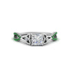 Load image into Gallery viewer, entwined-celtic-princess-cut-love-knot-emerald-engagement-ring-in-white-gold-FD9306PRRGEMGR-NL-WG
