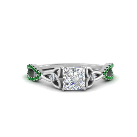 entwined-celtic-princess-cut-love-knot-emerald-engagement-ring-in-white-gold-FD9306PRRGEMGR-NL-WG