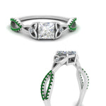 Load image into Gallery viewer, entwined-celtic-princess-cut-love-knot-emerald-engagement-ring-in-white-gold-FD9306PRRGEMGR-NL-WG
