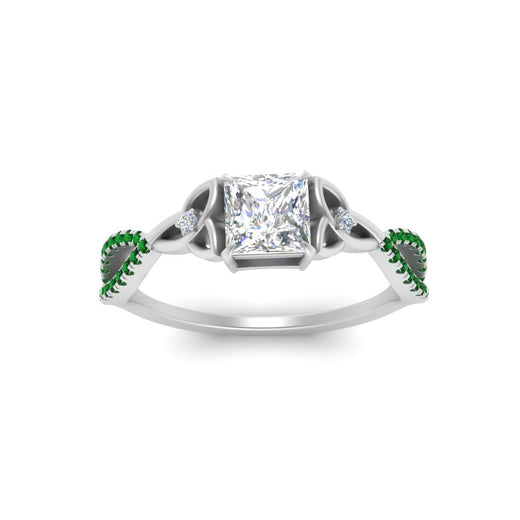 entwined-celtic-princess-cut-love-knot-emerald-engagement-ring-in-white-gold-FD9306PRRGEMGR-NL-WG