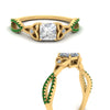 Load image into Gallery viewer, entwined-celtic-princess-cut-love-knot-emerald-engagement-ring-in-yellow-gold-FD9306PRRGEMGR-NL-YG