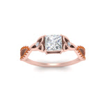 Load image into Gallery viewer, entwined-celtic-princess-cut-love-knot-orange-sapphire-engagement-ring-in-rose-gold-FD9306PRRGSAOR-NL-RG
