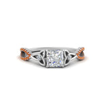 Load image into Gallery viewer, entwined-celtic-princess-cut-love-knot-orange-sapphire-engagement-ring-in-white-gold-FD9306PRRGSAOR-NL-WG
