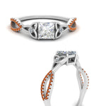 Load image into Gallery viewer, entwined-celtic-princess-cut-love-knot-orange-sapphire-engagement-ring-in-white-gold-FD9306PRRGSAOR-NL-WG
