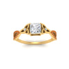 Load image into Gallery viewer, entwined-celtic-princess-cut-love-knot-orange-sapphire-engagement-ring-in-yellow-gold-FD9306PRRGSAOR-NL-YG